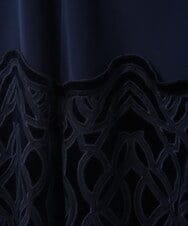 R6HAX16330 HIROKO BIS(小さいサイズ)(メゾン ドゥ サンク) 【小さいサイズ/洗える】ベロア刺繍レースフレアスカート ブラック