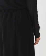 R6HAX16330 HIROKO BIS(小さいサイズ)(メゾン ドゥ サンク) 【小さいサイズ/洗える】ベロア刺繍レースフレアスカート ブラック