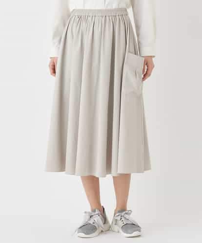 R6HDD80230  【小さいサイズ】ハイストレッチギャザーフレアスカート