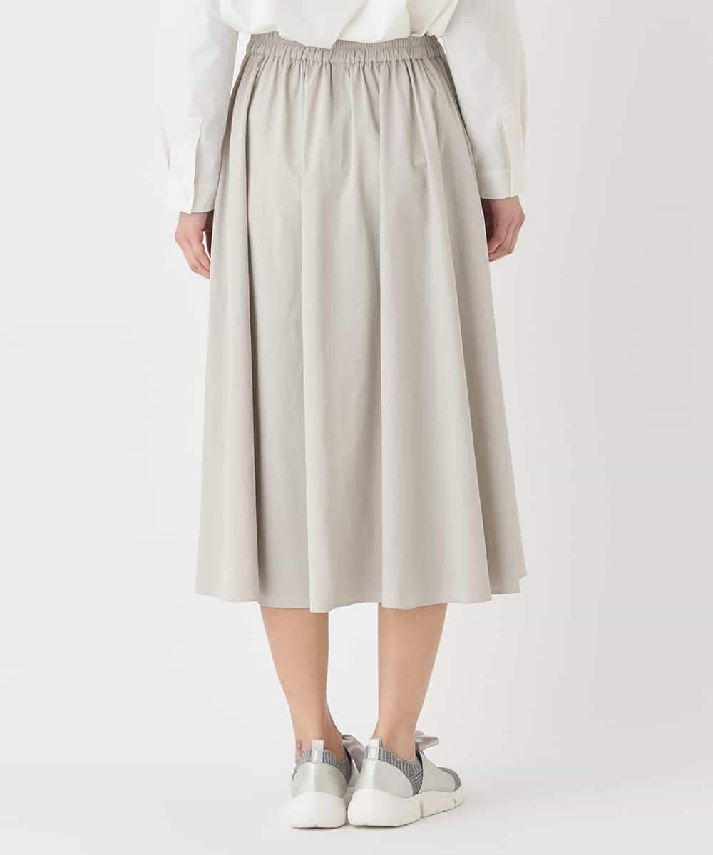 R6HDD80230 HIROKO BIS(小さいサイズ)(メゾン ドゥ サンク) 【小さいサイズ】ハイストレッチギャザーフレアスカート ライトグレー