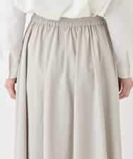 R6HDD80230 HIROKO BIS(小さいサイズ)(メゾン ドゥ サンク) 【小さいサイズ】ハイストレッチギャザーフレアスカート ライトグレー