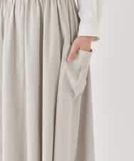 R6HDD80230 HIROKO BIS(小さいサイズ)(メゾン ドゥ サンク) 【小さいサイズ】ハイストレッチギャザーフレアスカート ライトグレー