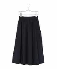 R6HDD80230 HIROKO BIS(小さいサイズ)(メゾン ドゥ サンク) 【小さいサイズ】ハイストレッチギャザーフレアスカート ライトグレー