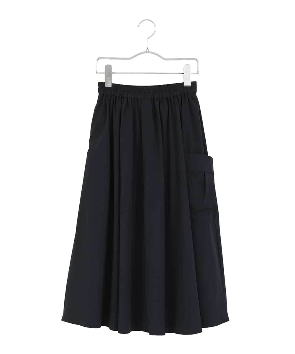 R6HDD80230 HIROKO BIS(小さいサイズ)(メゾン ドゥ サンク) 【小さいサイズ】ハイストレッチギャザーフレアスカート ライトグレー