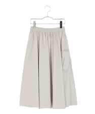 R6HDD80230 HIROKO BIS(小さいサイズ)(メゾン ドゥ サンク) 【小さいサイズ】ハイストレッチギャザーフレアスカート ライトグレー