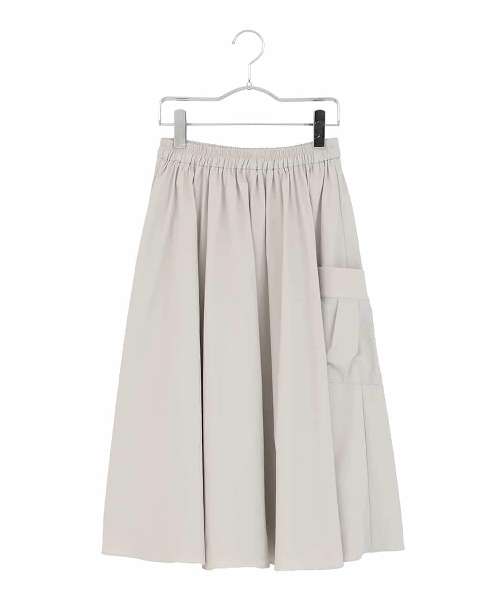 R6HDD80230 HIROKO BIS(小さいサイズ)(メゾン ドゥ サンク) 【小さいサイズ】ハイストレッチギャザーフレアスカート ライトグレー
