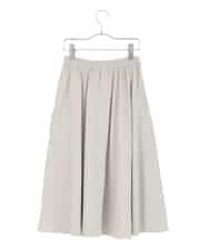 R6HDD80230 HIROKO BIS(小さいサイズ)(メゾン ドゥ サンク) 【小さいサイズ】ハイストレッチギャザーフレアスカート ライトグレー