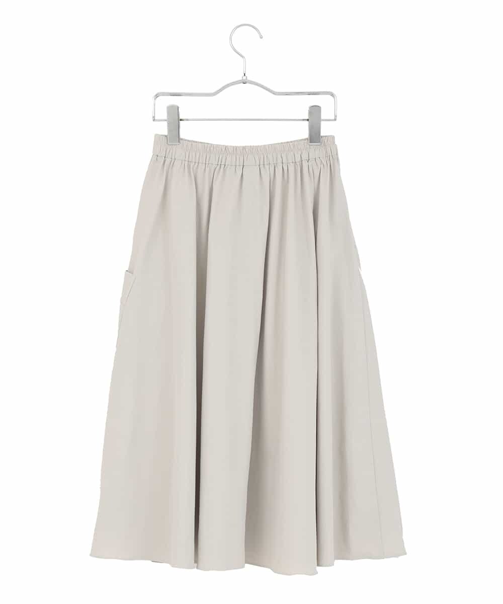R6HDD80230 HIROKO BIS(小さいサイズ)(メゾン ドゥ サンク) 【小さいサイズ】ハイストレッチギャザーフレアスカート ライトグレー