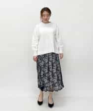 R6HDP15290 HIROKO BIS(小さいサイズ)(メゾン ドゥ サンク) 【小さいサイズ/洗える】チュールレースフレアスカート アイボリー