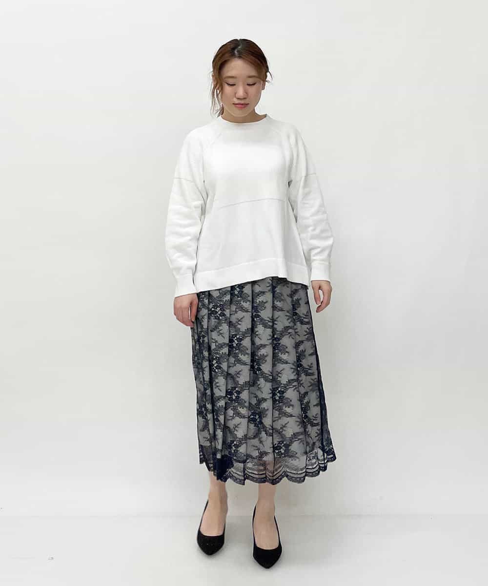 R6HDP15290 HIROKO BIS(小さいサイズ)(メゾン ドゥ サンク) 【小さいサイズ/洗える】チュールレースフレアスカート アイボリー