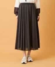 R6HED51290 HIROKO BIS(小さいサイズ)(メゾン ドゥ サンク) 【小さいサイズ】かまぼこプリーツスカート ダークグレー