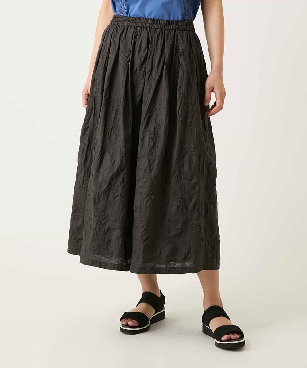 R6HFD26290 HIROKO BIS(小さいサイズ)(メゾン ドゥ サンク) 【小さいサイズ】ボタニカルモチーフスカート ブラウン