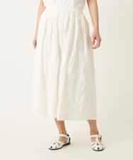 R6HFD26290 HIROKO BIS(小さいサイズ)(メゾン ドゥ サンク) 【小さいサイズ】ボタニカルモチーフスカート ホワイト