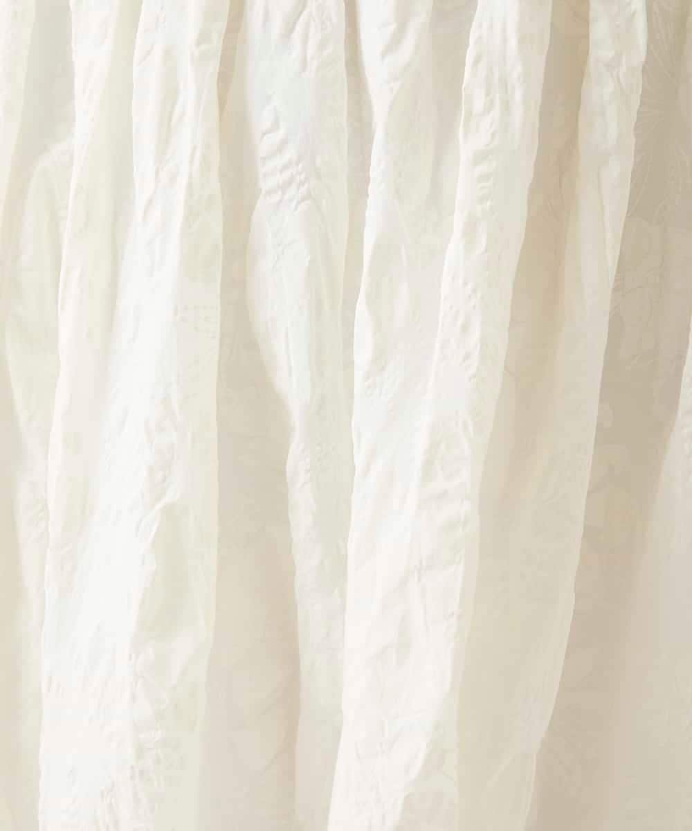 R6HFD26290 HIROKO BIS(小さいサイズ)(メゾン ドゥ サンク) 【小さいサイズ】ボタニカルモチーフスカート ホワイト