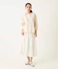 R6HFD26290 HIROKO BIS(小さいサイズ)(メゾン ドゥ サンク) 【小さいサイズ】ボタニカルモチーフスカート ホワイト