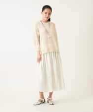 R6HFD26290 HIROKO BIS(小さいサイズ)(メゾン ドゥ サンク) 【小さいサイズ】ボタニカルモチーフスカート ホワイト