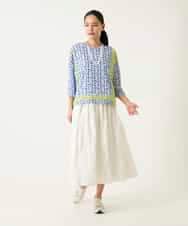 R6HFD26290 HIROKO BIS(小さいサイズ)(メゾン ドゥ サンク) 【小さいサイズ】ボタニカルモチーフスカート ホワイト