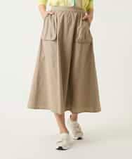 R6HFD31290 HIROKO BIS(小さいサイズ)(メゾン ドゥ サンク) 【小さいサイズ】リネンライクアウトポケットフレアスカート ベージュ