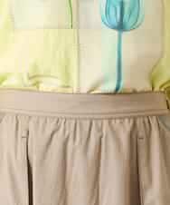 R6HFD31290 HIROKO BIS(小さいサイズ)(メゾン ドゥ サンク) 【小さいサイズ】リネンライクアウトポケットフレアスカート ベージュ