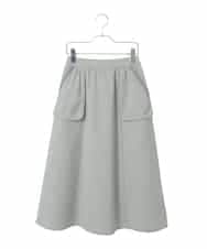 R6HFD31290 HIROKO BIS(小さいサイズ)(メゾン ドゥ サンク) 【小さいサイズ】リネンライクアウトポケットフレアスカート ベージュ