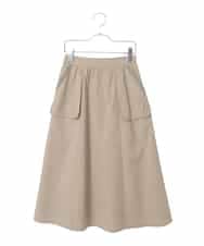 R6HFD31290 HIROKO BIS(小さいサイズ)(メゾン ドゥ サンク) 【小さいサイズ】リネンライクアウトポケットフレアスカート ベージュ