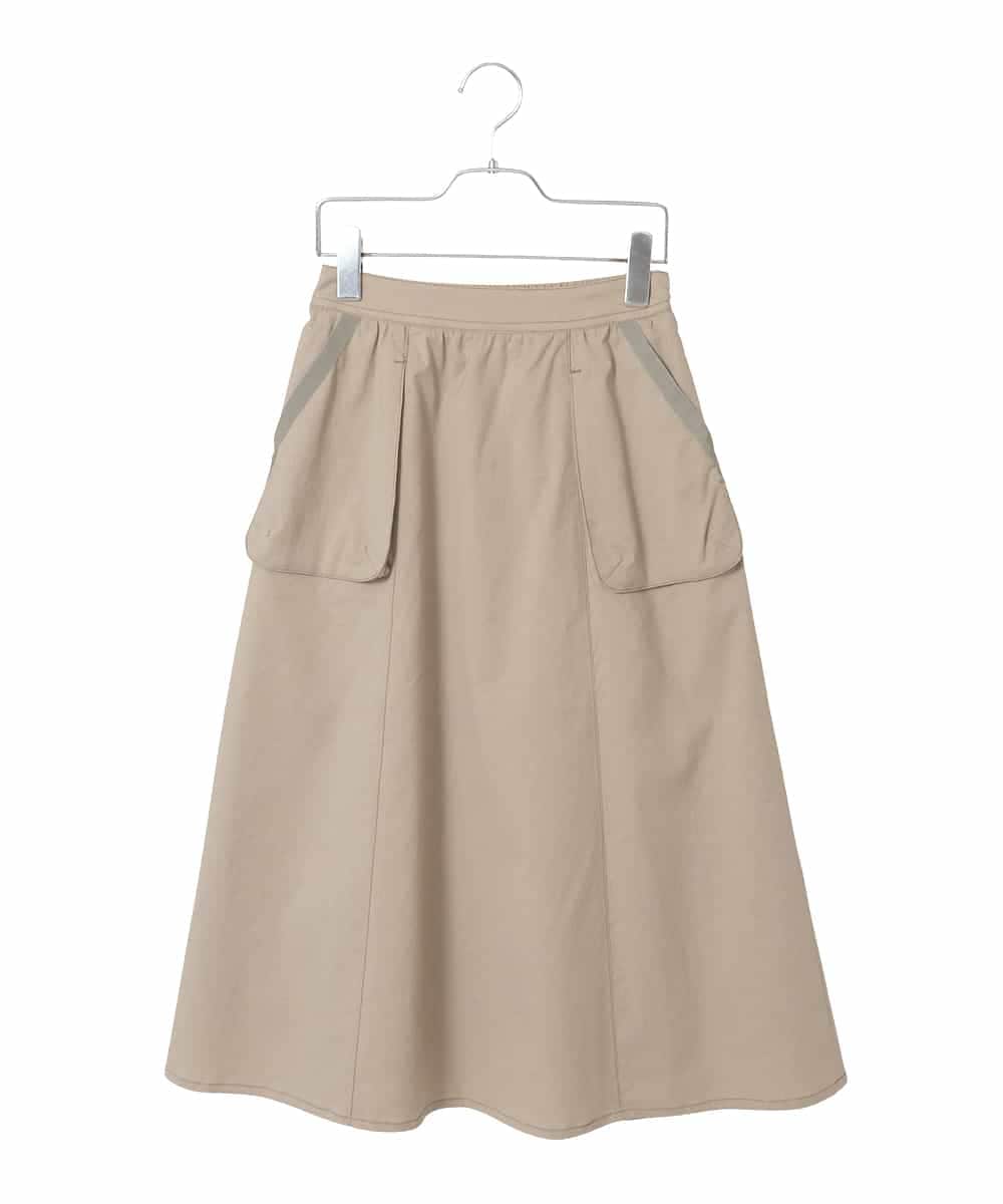 R6HFD31290 HIROKO BIS(小さいサイズ)(メゾン ドゥ サンク) 【小さいサイズ】リネンライクアウトポケットフレアスカート ベージュ