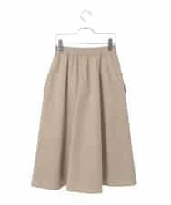 R6HFD31290 HIROKO BIS(小さいサイズ)(メゾン ドゥ サンク) 【小さいサイズ】リネンライクアウトポケットフレアスカート ベージュ