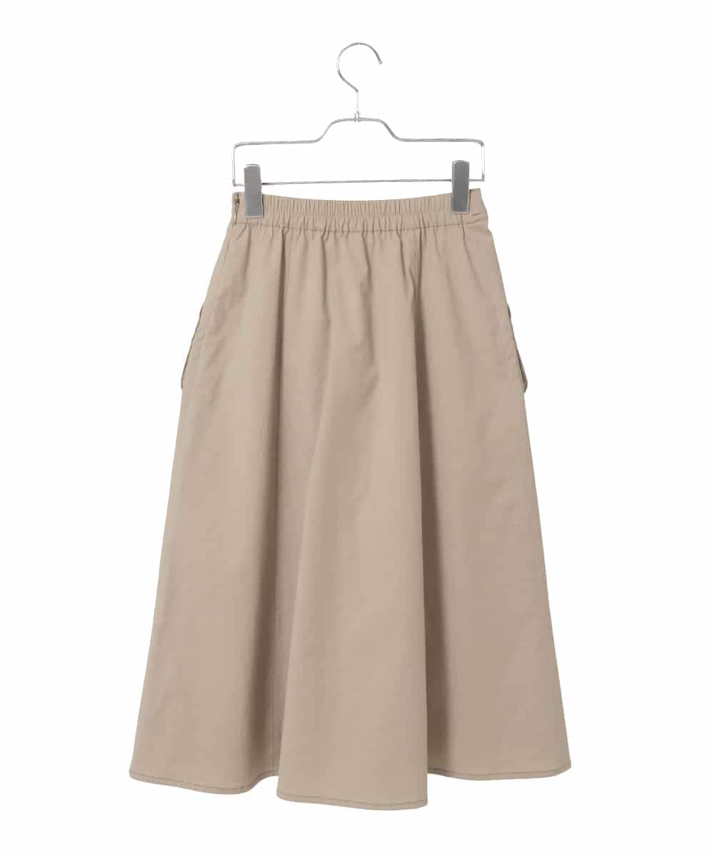 R6HFD31290 HIROKO BIS(小さいサイズ)(メゾン ドゥ サンク) 【小さいサイズ】リネンライクアウトポケットフレアスカート ベージュ