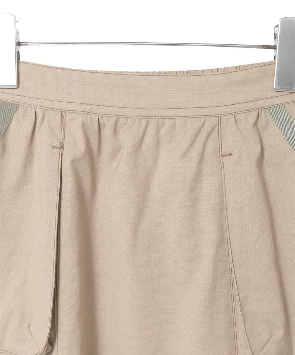 R6HFD31290 HIROKO BIS(小さいサイズ)(メゾン ドゥ サンク) 【小さいサイズ】リネンライクアウトポケットフレアスカート ベージュ