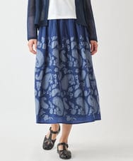 R6HGW22330 HIROKO BIS(小さいサイズ)(メゾン ドゥ サンク) 【小さいサイズ/セットアップ対応】ペーズリージャカードエアリースカート ブルー