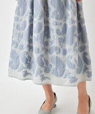 R6HGW22330 HIROKO BIS(小さいサイズ)(メゾン ドゥ サンク) 【小さいサイズ/セットアップ対応】ペーズリージャカードエアリースカート ライトグレー