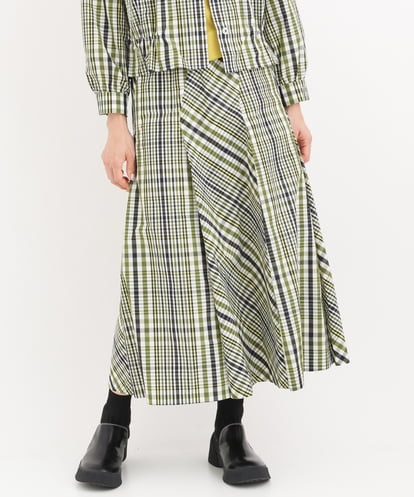 R6HLS02260  【小さいサイズ/洗える】先染めチェックデザインスカート