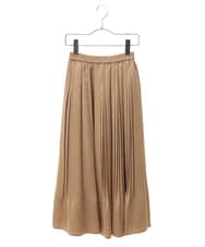 R6HLW21270 HIROKO BIS(小さいサイズ)(メゾン ドゥ サンク) 【小さいサイズ】ソフトサテンプリーツスカート /洗える ベージュ