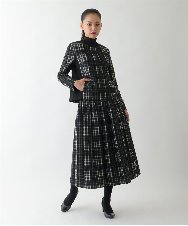 R6JAE50430 HIROKO BIS(小さいサイズ)(メゾン ドゥ サンク) チェックジャカードジップアップジャケット ブラック