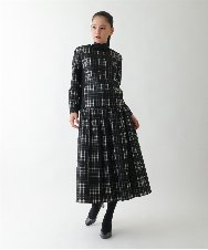 R6JAE50430 HIROKO BIS(小さいサイズ)(メゾン ドゥ サンク) チェックジャカードジップアップジャケット ブラック