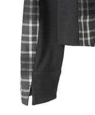 R6JAE50430 HIROKO BIS(小さいサイズ)(メゾン ドゥ サンク) 【小さいサイズ】チェックジャカードジップアップジャケット ブラック