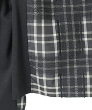 R6JAE50430 HIROKO BIS(小さいサイズ)(メゾン ドゥ サンク) 【小さいサイズ】チェックジャカードジップアップジャケット ブラック
