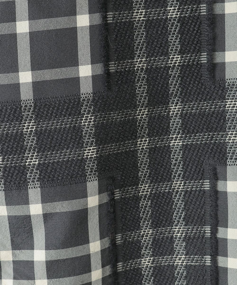 R6JAE50430 HIROKO BIS(小さいサイズ)(メゾン ドゥ サンク) 【小さいサイズ】チェックジャカードジップアップジャケット ブラック