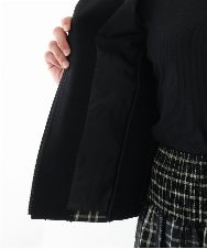 R6JAE50430 HIROKO BIS(小さいサイズ)(メゾン ドゥ サンク) チェックジャカードジップアップジャケット ブラック