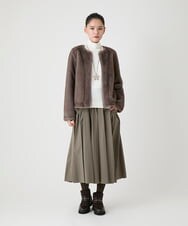R6JAG40490 HIROKO BIS(小さいサイズ)(メゾン ドゥ サンク) 【小さいサイズ】エコファーショートジャケット ベージュ