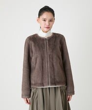 R6JAG40490 HIROKO BIS(小さいサイズ)(メゾン ドゥ サンク) 【小さいサイズ】エコファーショートジャケット ベージュ