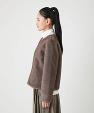 R6JAG40490 HIROKO BIS(小さいサイズ)(メゾン ドゥ サンク) 【小さいサイズ】エコファーショートジャケット ベージュ