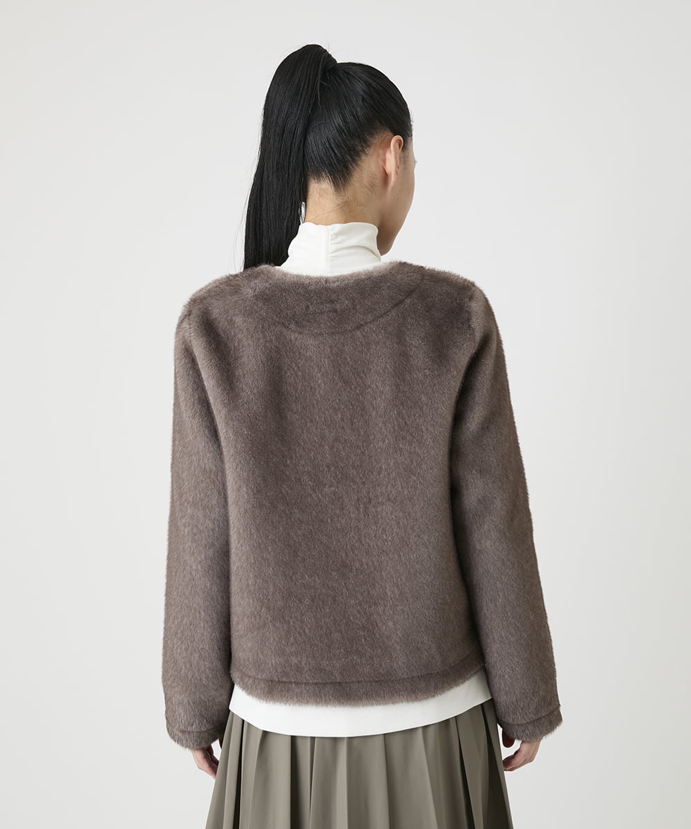 R6JAG40490 HIROKO BIS(小さいサイズ)(メゾン ドゥ サンク) 【小さいサイズ】エコファーショートジャケット ベージュ