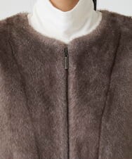 R6JAG40490 HIROKO BIS(小さいサイズ)(メゾン ドゥ サンク) 【小さいサイズ】エコファーショートジャケット ベージュ