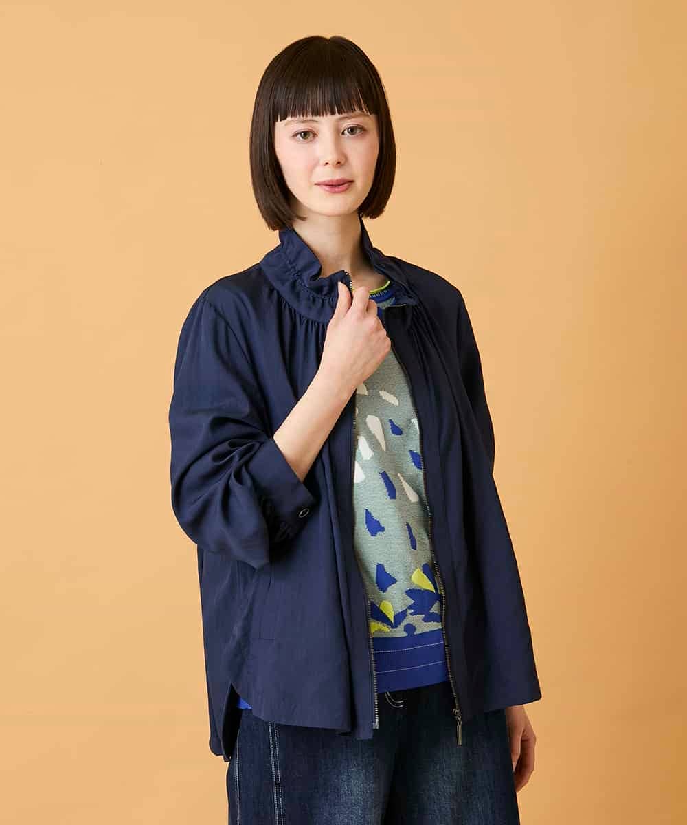 R6JED01390 HIROKO BIS(小さいサイズ)(メゾン ドゥ サンク) 【小さいサイズ】ナチュラルワッシャーギャザーライトブルゾン ライトイエロー