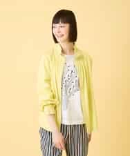 R6JED01390 HIROKO BIS(小さいサイズ)(メゾン ドゥ サンク) 【小さいサイズ】ナチュラルワッシャーギャザーライトブルゾン ライトイエロー