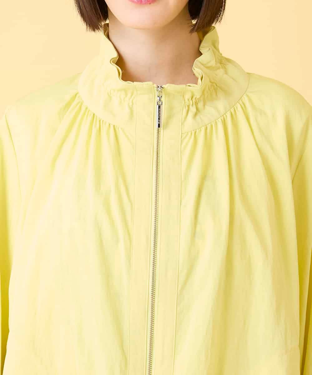 R6JED01390 HIROKO BIS(小さいサイズ)(メゾン ドゥ サンク) 【小さいサイズ】ナチュラルワッシャーギャザーライトブルゾン ライトイエロー
