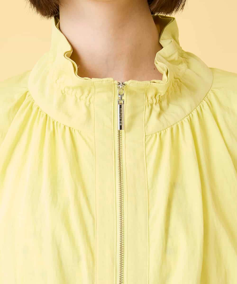 R6JED01390 HIROKO BIS(小さいサイズ)(メゾン ドゥ サンク) 【小さいサイズ】ナチュラルワッシャーギャザーライトブルゾン ライトイエロー