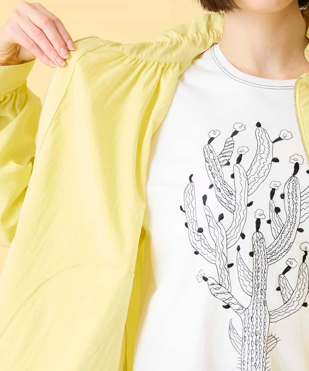 R6JED01390 HIROKO BIS(小さいサイズ)(メゾン ドゥ サンク) 【小さいサイズ】ナチュラルワッシャーギャザーライトブルゾン ライトイエロー