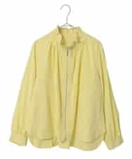R6JED01390 HIROKO BIS(小さいサイズ)(メゾン ドゥ サンク) 【小さいサイズ】ナチュラルワッシャーギャザーライトブルゾン ライトイエロー